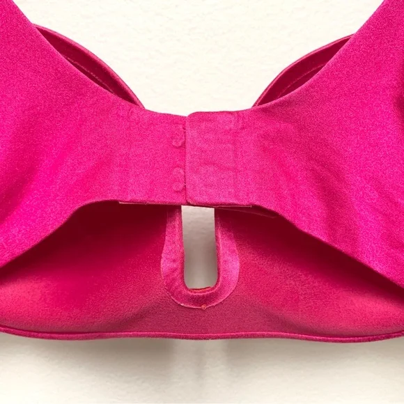 Victorias Secret Lined Demi Bra 34D Magenta Pink with Red Bow Underwire Padded - Picture 7 of 9